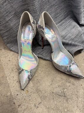 Christian Louboutin MultiColor Python Embossed leather Iriza 100m